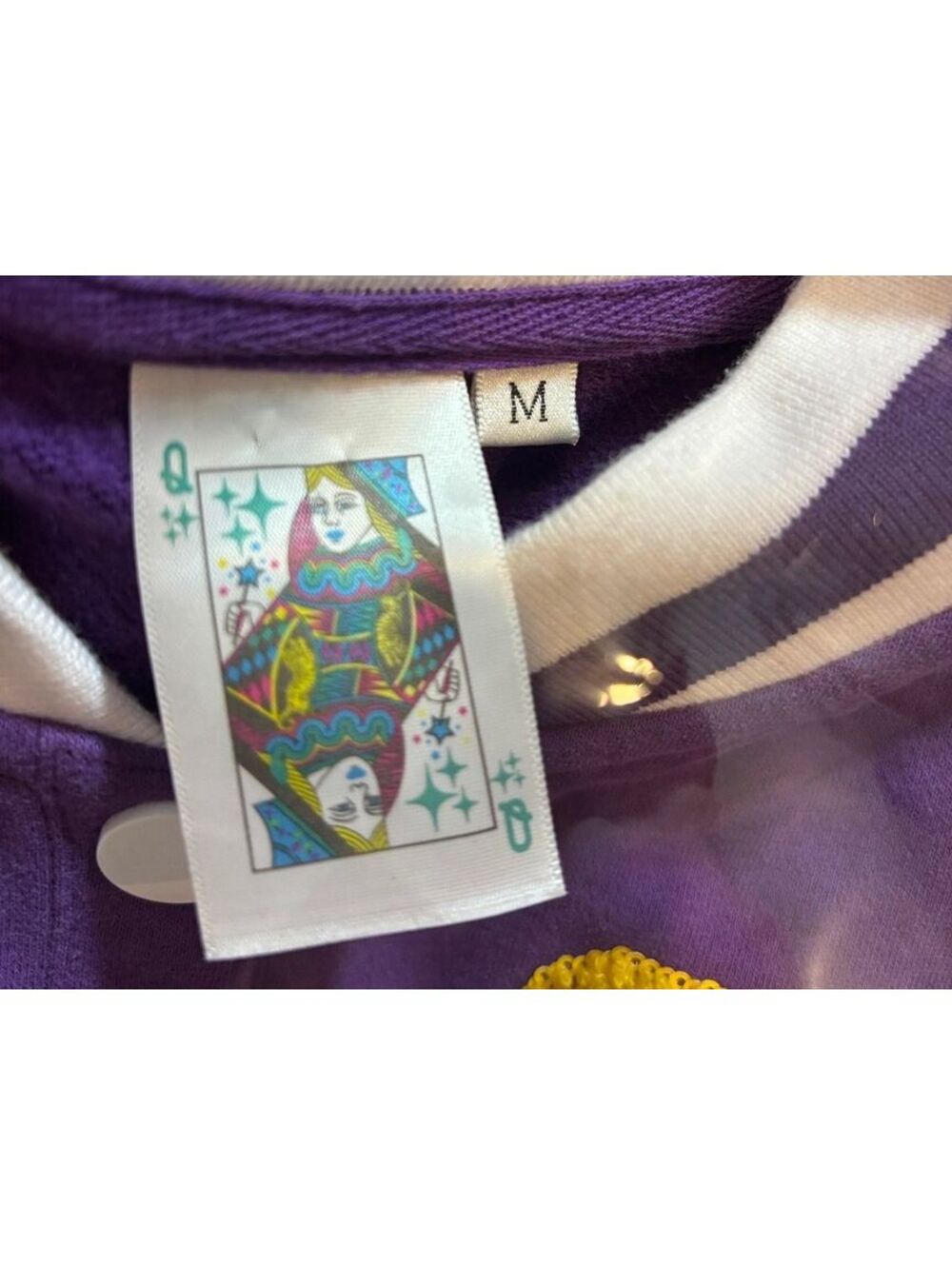 Queen of Sparkles Purple Gold Varsity Gameday Dress Size M LSU Tailgate Sequin - Picture 4 of 4
